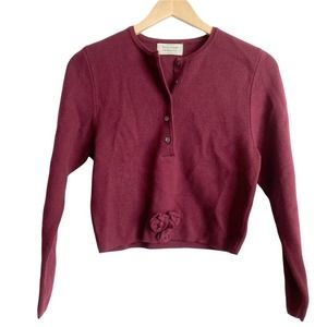 Vintage United Colors of Benetton Maroon Cropped Wool Sweater EU 48/US S